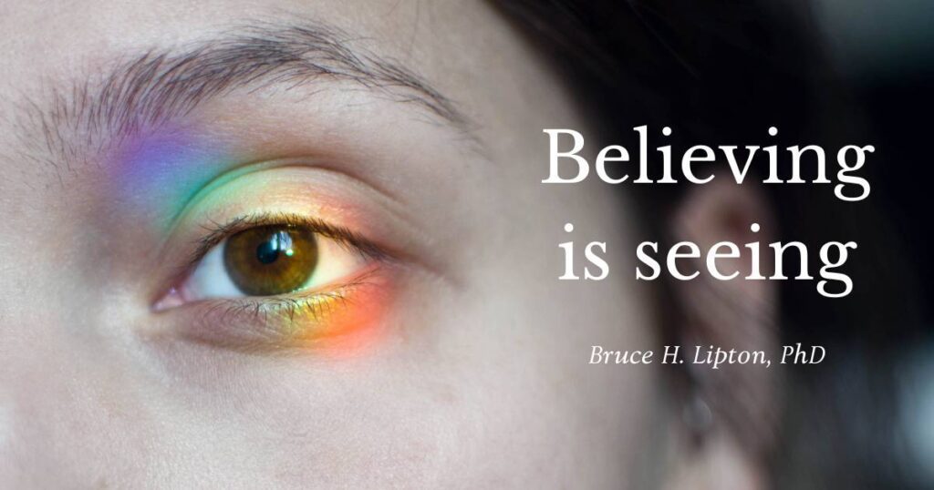 Believing is seeing -Bruce Lipton PhD
