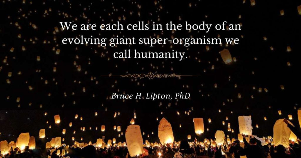 We are each cells in the body of an evolving giant super-organism we call humanity. -Bruce Lipton, PhD